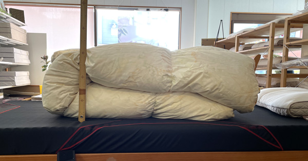 羽毛布団の洗濯前その2